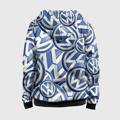 Детская толстовка на молнии Volkswagen logo Pattern / 3D-Черный – фото 2