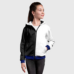 Толстовка на молнии детская Black and white чб, цвет: 3D-синий — фото 2