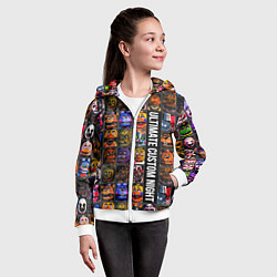 Толстовка на молнии детская Ultimate Custom Night FNAF, цвет: 3D-белый — фото 2