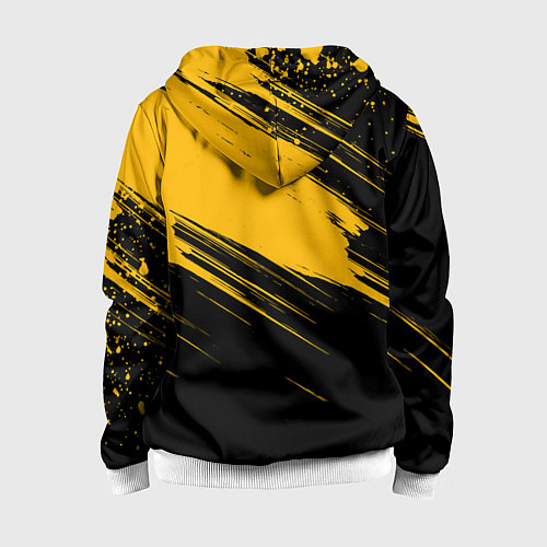 Детская толстовка на молнии Black and yellow grunge / 3D-Белый – фото 2