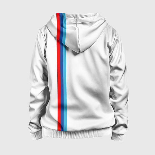 Детская толстовка на молнии БМВ 3 STRIPE BMW WHITE / 3D-Белый – фото 2