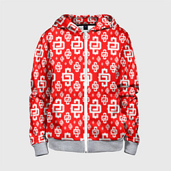 Толстовка на молнии детская Red Pattern Dope Camo Dope Street Market Спина, цвет: 3D-меланж