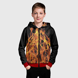 Толстовка на молнии детская Flame Pattern, цвет: 3D-красный — фото 2