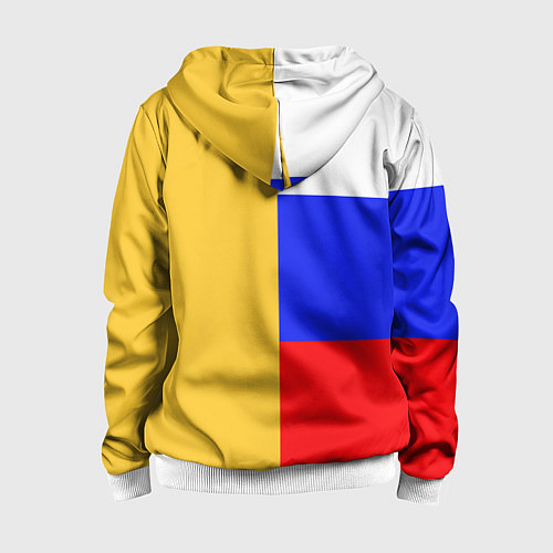 Детская толстовка на молнии Имперское знамя ТРИКОЛОР / 3D-Белый – фото 2