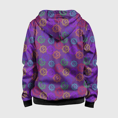 Детская толстовка на молнии Мантра ОМ - Аум / 3D-Черный – фото 2