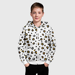 Толстовка на молнии детская Пятна леопарда leopard spots, цвет: 3D-белый — фото 2