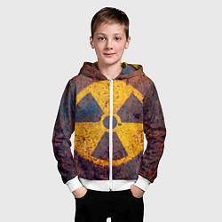 Толстовка на молнии детская Радиактивно!, цвет: 3D-белый — фото 2