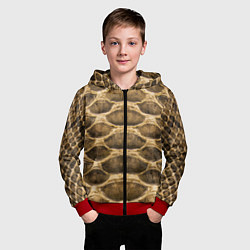Толстовка на молнии детская Snake Skin Pattern, цвет: 3D-красный — фото 2