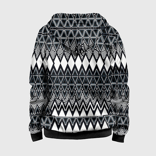 Детская толстовка на молнии Белые ромбы / 3D-Черный – фото 2