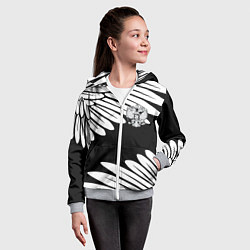 Толстовка на молнии детская КРЫЛЬЯ СВОБОДЫ ГЕРБ РОССИИ, цвет: 3D-меланж — фото 2