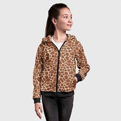 Толстовка на молнии детская Шкура Жирафа - Giraffe, цвет: 3D-черный — фото 2