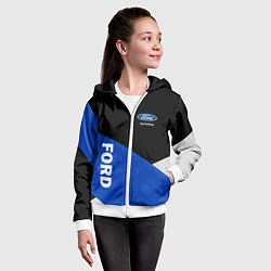 Толстовка на молнии детская FORD ФОРД ЧЕРНЫЙ СИНИЙ БЕЛЫЙ, цвет: 3D-белый — фото 2