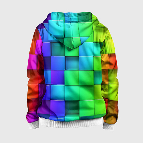 Детская толстовка на молнии Color geometrics pattern Vanguard / 3D-Белый – фото 2