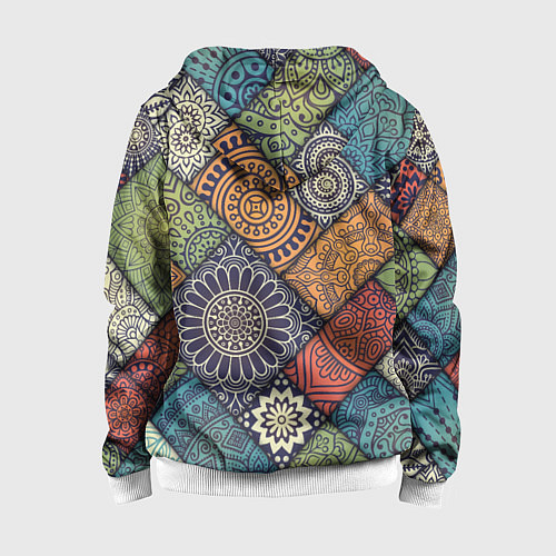 Детская толстовка на молнии Mandala-pattern / 3D-Белый – фото 2