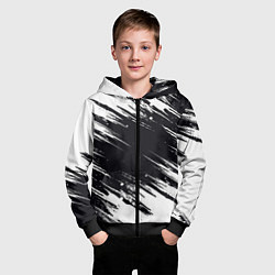 Толстовка на молнии детская БЕЛАЯ КРАСКА БРЫЗГИ, цвет: 3D-черный — фото 2