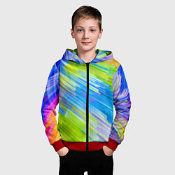 Толстовка на молнии детская Color vanguard pattern Raster, цвет: 3D-красный — фото 2