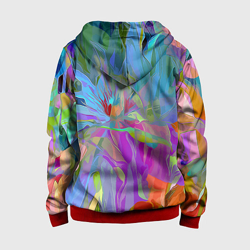 Детская толстовка на молнии Abstract color pattern Summer 2022 / 3D-Красный – фото 2