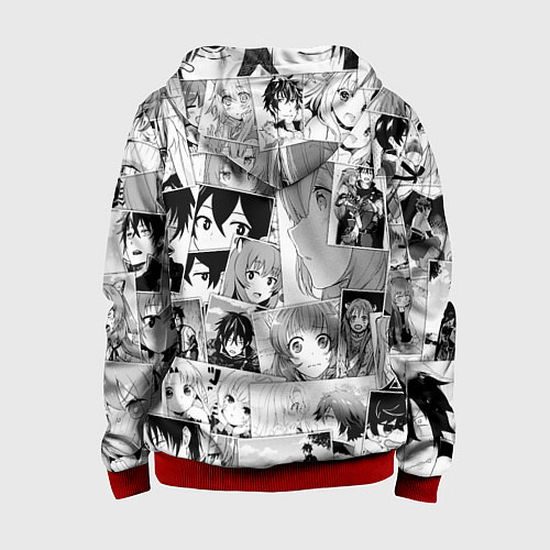 Детская толстовка на молнии Восхождение героя щита паттерн / 3D-Красный – фото 2