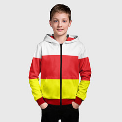 Толстовка на молнии детская СЕВЕРНАЯ ОСЕТИЯ РЕСПУБЛИКА, цвет: 3D-красный — фото 2