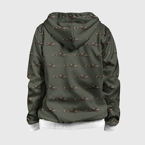 Детская толстовка на молнии Вертолеты паттерн / 3D-Белый – фото 2