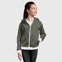 Толстовка на молнии детская Вертолеты паттерн, цвет: 3D-белый — фото 2