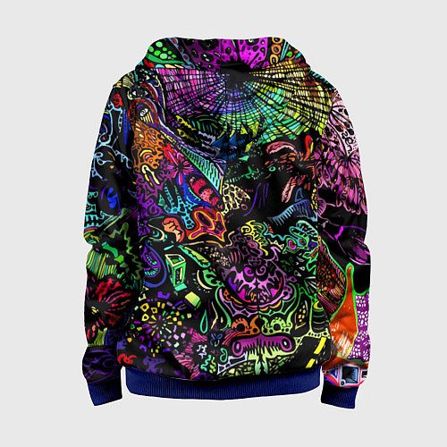 Детская толстовка на молнии Абстрактный узор Vanguard Fashion Неон / 3D-Синий – фото 2