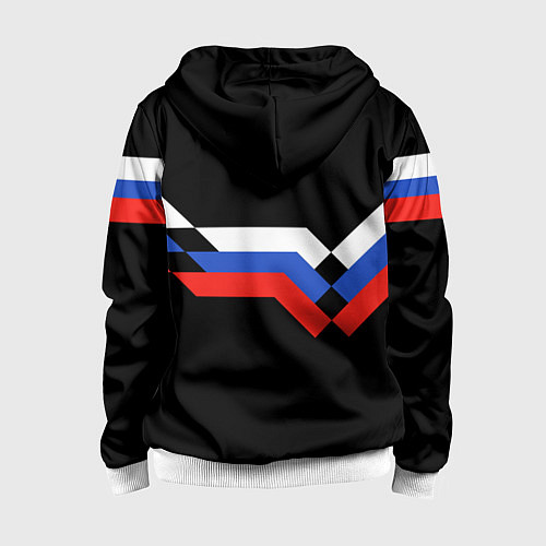 Детская толстовка на молнии РОССИЯ ТРИКОЛОР ЛИНИИ / 3D-Белый – фото 2