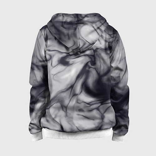 Детская толстовка на молнии Бело-черный тай-дай / 3D-Белый – фото 2