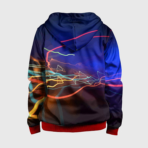 Детская толстовка на молнии Neon vanguard pattern Lightning Fashion 2023 / 3D-Красный – фото 2