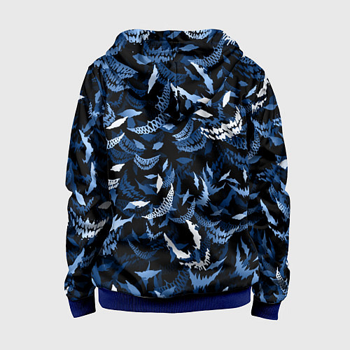 Детская толстовка на молнии Drain monsters / 3D-Синий – фото 2