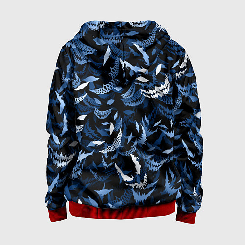 Детская толстовка на молнии Drain monsters / 3D-Красный – фото 2