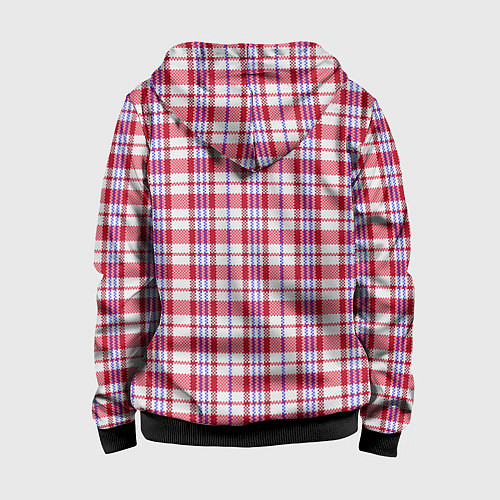 Детская толстовка на молнии Клетчатая сумка челночника паттерн Дань 90-ым / 3D-Черный – фото 2