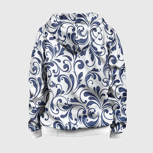Детская толстовка на молнии Гжелевый рисунок / 3D-Белый – фото 2
