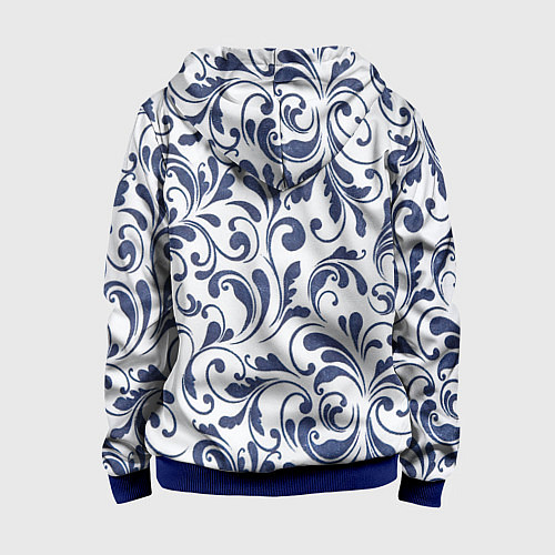 Детская толстовка на молнии Гжелевый рисунок / 3D-Синий – фото 2