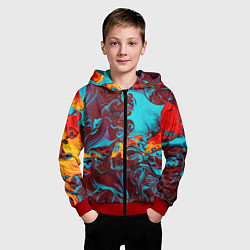 Толстовка на молнии детская Каляка-маляка, цвет: 3D-красный — фото 2