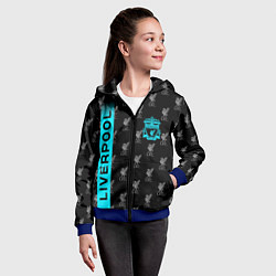 Толстовка на молнии детская Ливерпуль арт, цвет: 3D-синий — фото 2