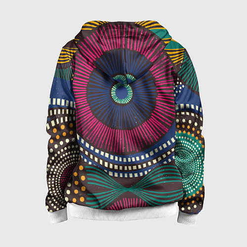 Детская толстовка на молнии Африка Орнамент / 3D-Белый – фото 2