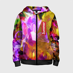 Детская толстовка на молнии Красочный цветочный узор Лето Colorful Floral Patt