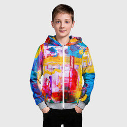 Толстовка на молнии детская Импрессионизм Лето Абстракция Impressionism Summer, цвет: 3D-меланж — фото 2