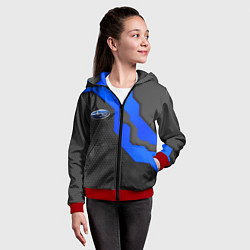 Толстовка на молнии детская SUBARU - СУБАРУ ТЕХНОЛОГИЧЕСКАЯ БРОНЯ, цвет: 3D-красный — фото 2