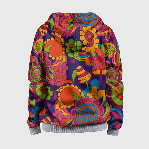 Детская толстовка на молнии Психоделический сюжет / 3D-Меланж – фото 2