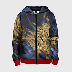 Толстовка на молнии детская Фрактальная футуристическая композиция Абстракция, цвет: 3D-красный