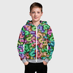 Толстовка на молнии детская ВОПРОСИТЕЛЬНЫЕ, цвет: 3D-меланж — фото 2