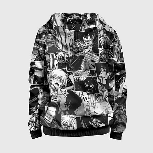 Детская толстовка на молнии Хэллсинг паттерн Hellsing / 3D-Черный – фото 2