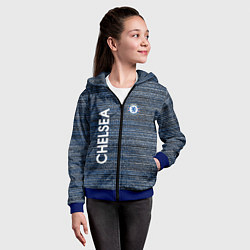 Толстовка на молнии детская CHELSEA F C ЧЕЛСИ ШУМ ПОЛОС ТЕКСТУРА, цвет: 3D-синий — фото 2