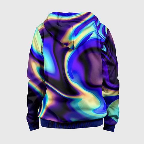 Детская толстовка на молнии Цветовая абстракция / 3D-Синий – фото 2
