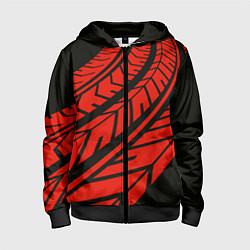 Толстовка на молнии детская След авто, цвет: 3D-черный