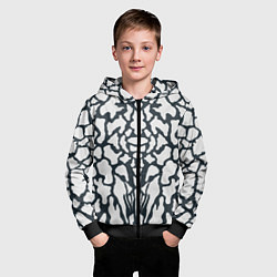 Толстовка на молнии детская Animal Black and White Pattern, цвет: 3D-черный — фото 2