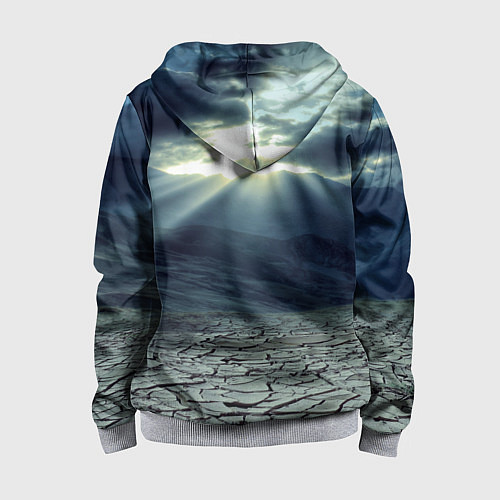 Детская толстовка на молнии Трещины на земле пустыня / 3D-Меланж – фото 2