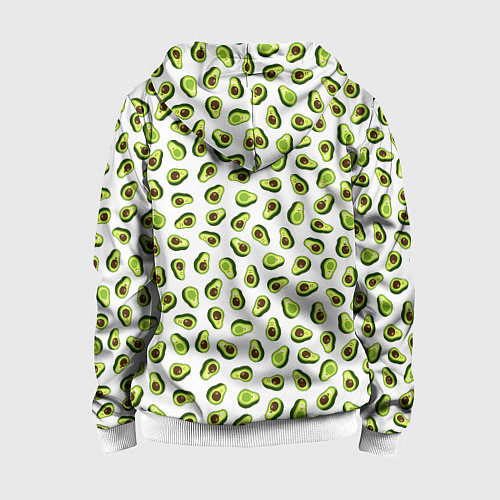 Детская толстовка на молнии Смешное авокадо на белом фоне / 3D-Белый – фото 2